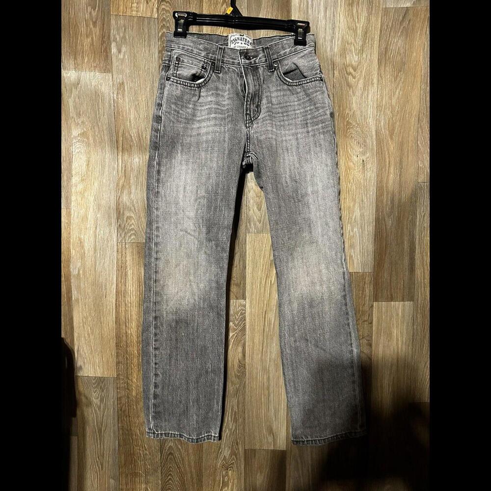 signature by levi strauss co. boys jeans sz 14 gray straight